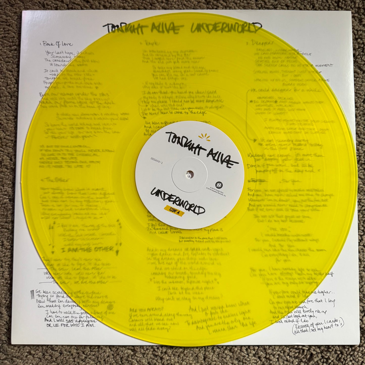 UNDERWORLD - YELLOW VINYL