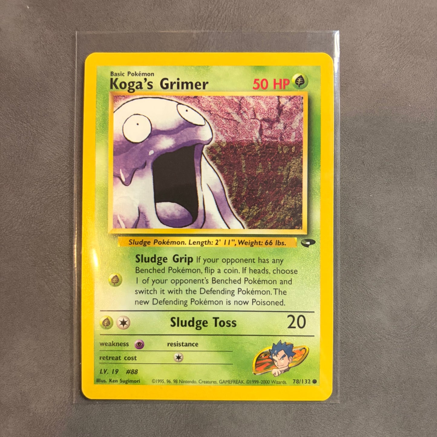 KOGA’S GRIMER 78/132 GYM CHALLENGE UNLIMITED NON-HOLO NM