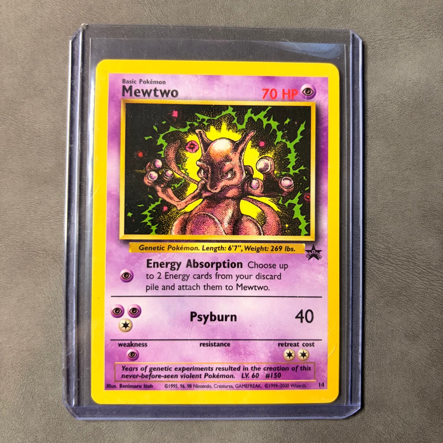 MEWTWO #14 BLACK STAR PROMO – 2000 WOTC – NON-HOLO – NM / AC