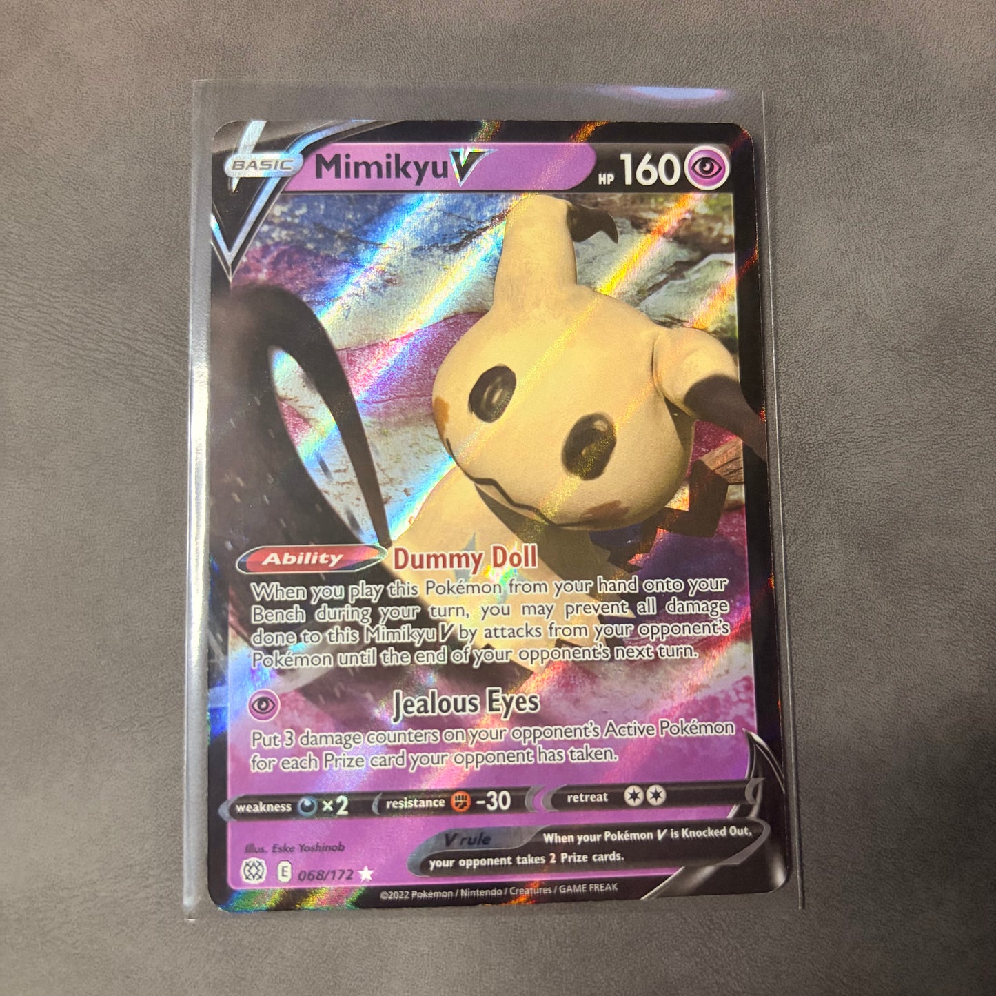 MIMIKYU V 068/172 – BRILLIANT STARS – ULTRA RARE HOLO – POKÉMON TCG