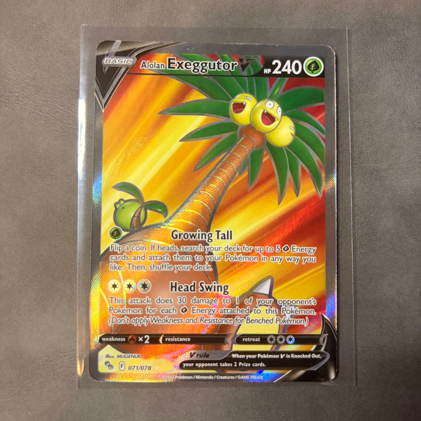ALOLAN EXEGGUTOR V 071/078 – POKÉMON GO – ULTRA RARE HOLO – POKÉMON TCG