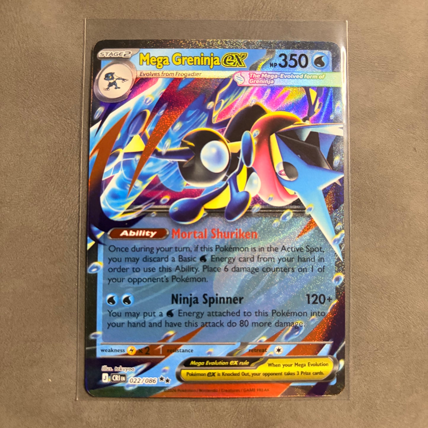 MEGA GRENINJA EX 022/086 – CHAOS RISING – DOUBLE RARE HOLO – NM