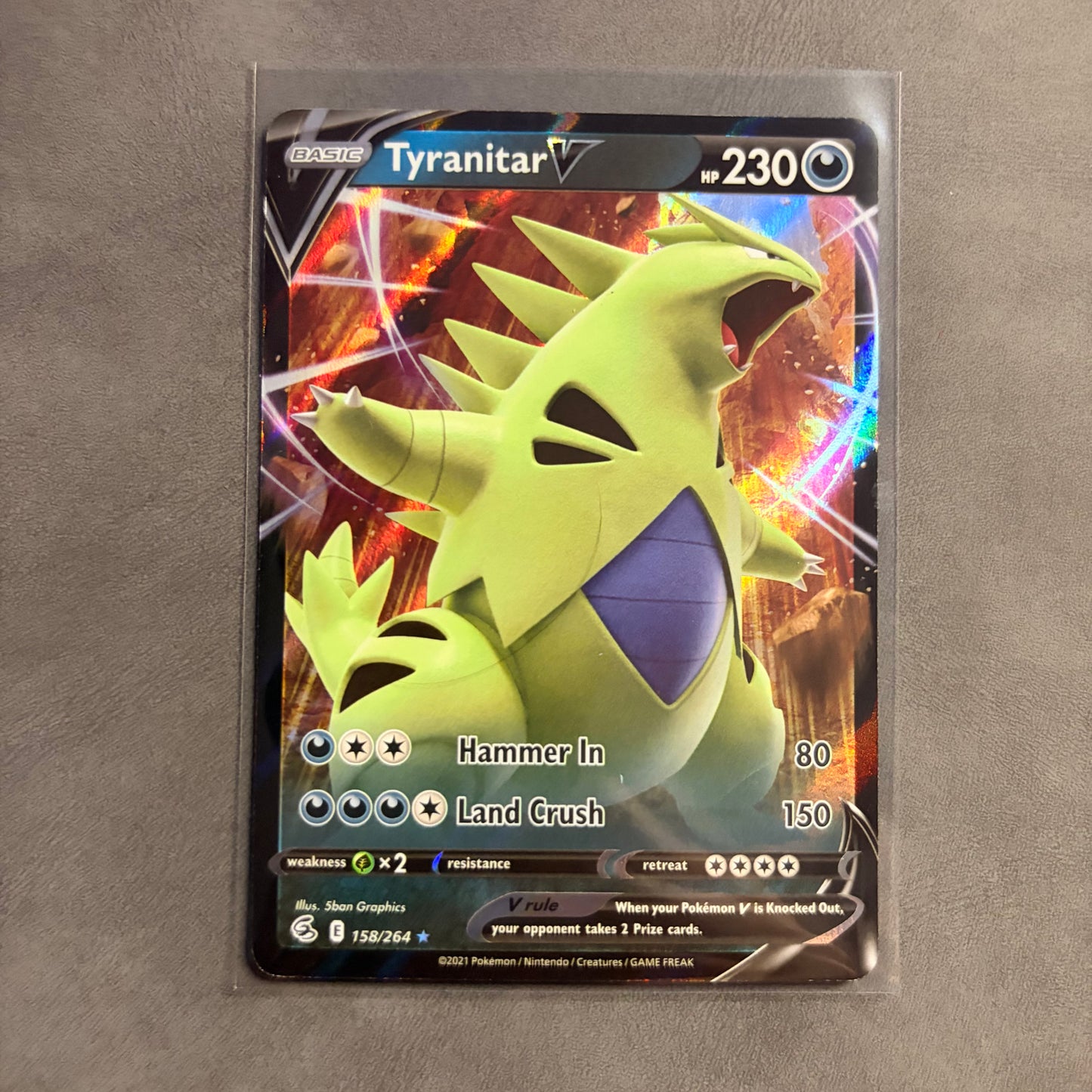 TYRANITAR V 158/264 FUSION STRIKE ULTRA RARE HOLO NM