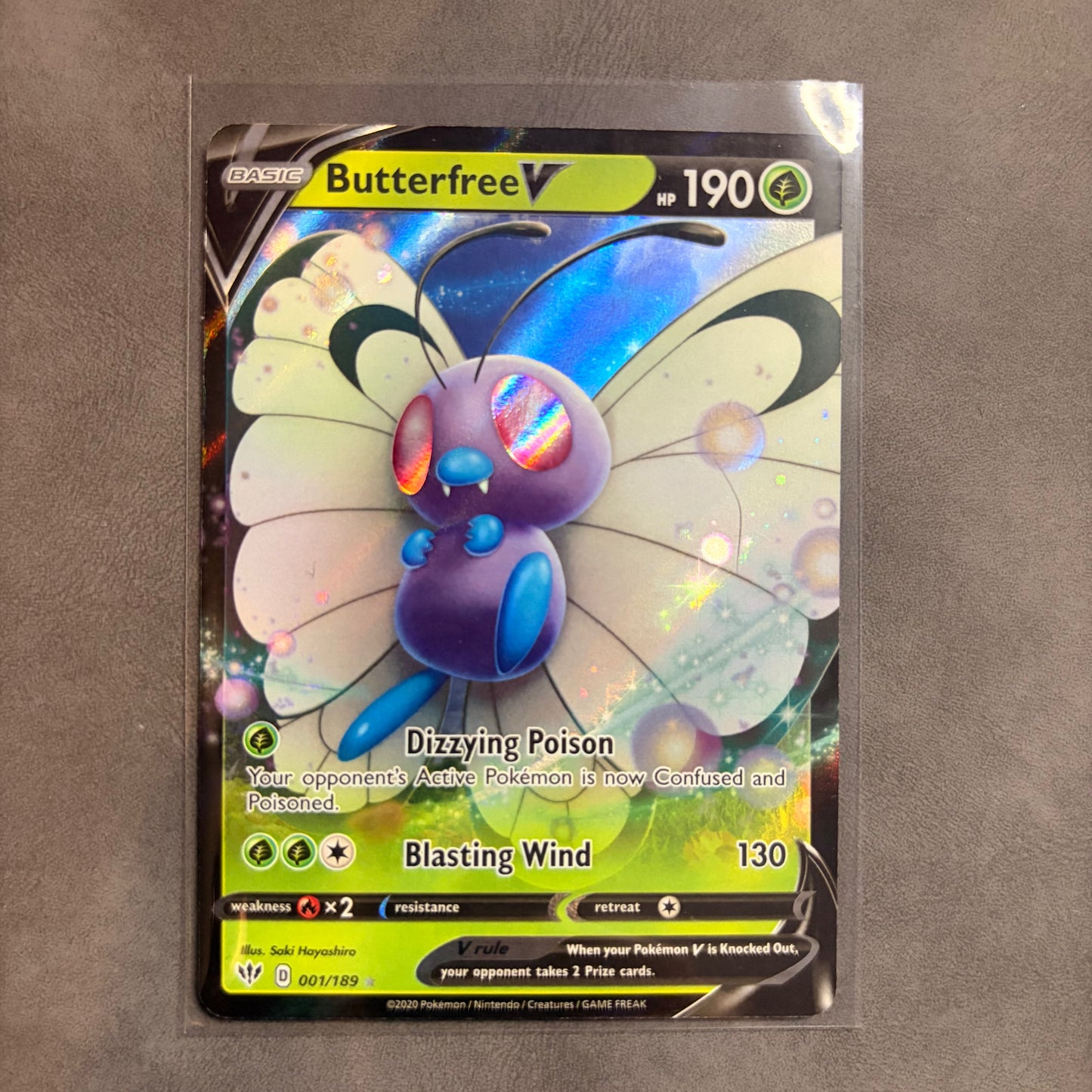 BUTTERFREE V 001/189 DARKNESS ABLAZE ULTRA RARE HOLO NM