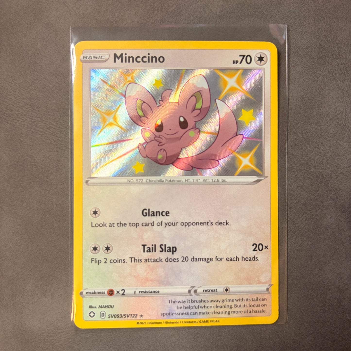 MINCCINO SV093/SV122 – SHINING FATES SHINY VAULT – SHINY HOLO POKÉMON CARD