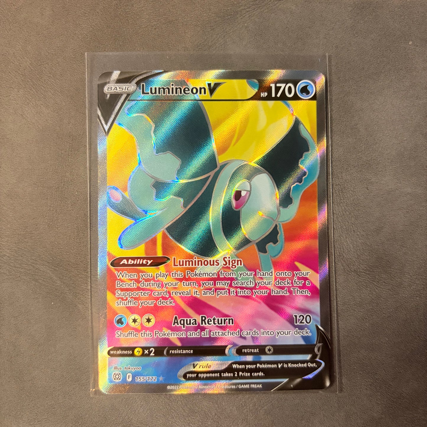 LUMINEON V 155/172 – BRILLIANT STARS – FULL ART ULTRA RARE POKEMON CARD