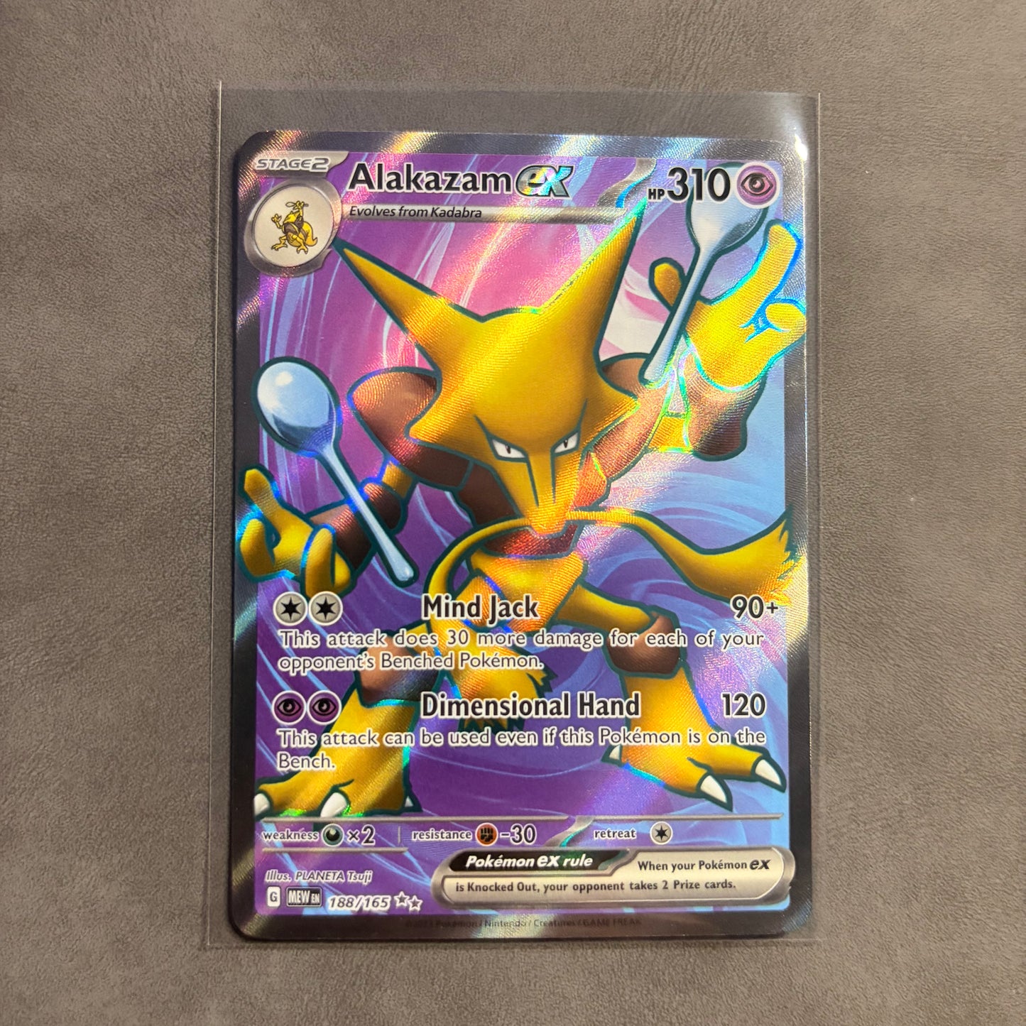 ALAKAZAM EX 188/165 POKEMON 151 FULL ART ULTRA RARE HOLO NM
