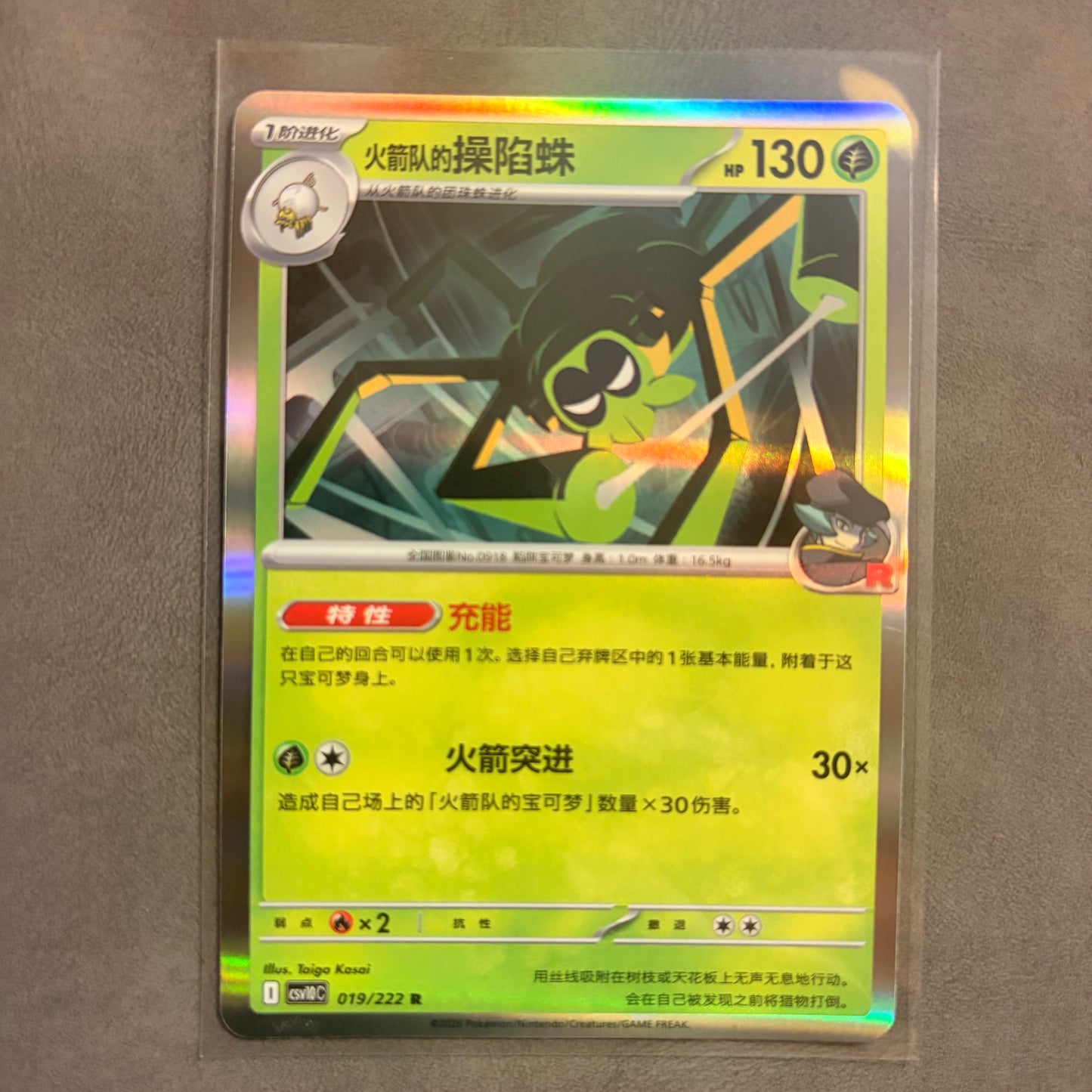 TEAM ROCKET’S SPIDOPS 019/222 HOLO – SIMPLIFIED CHINESE POKÉMON CARD