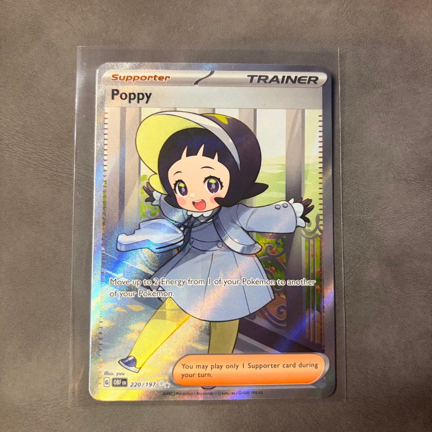 POPPY 220/197 – OBSIDIAN FLAMES – FULL ART ULTRA RARE TRAINER – POKÉMON TCG