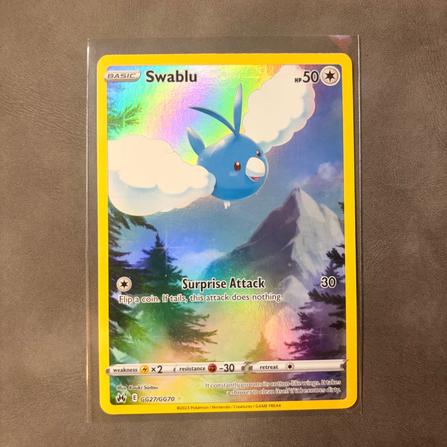 SWABLU GG27/GG70 – CROWN ZENITH GALARIAN GALLERY – FULL ART POKÉMON CARD