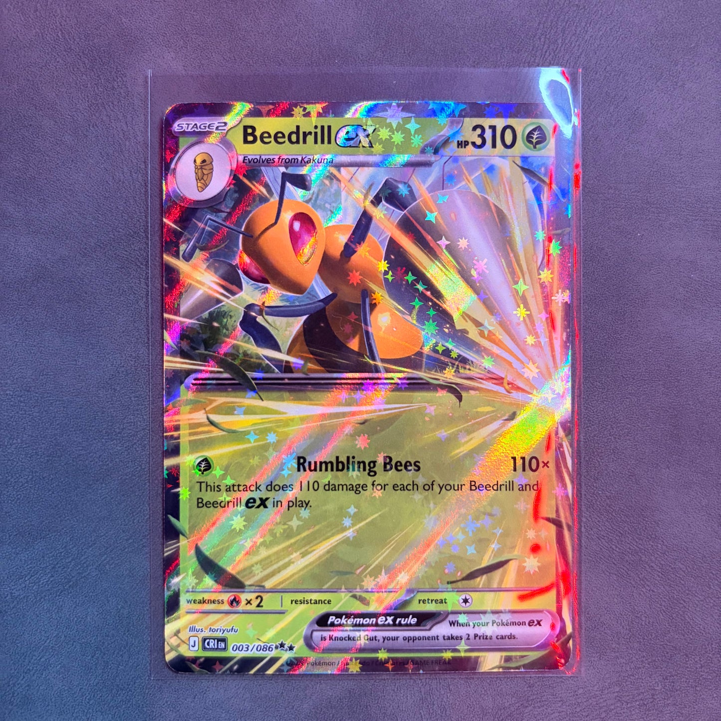 BEEDRILL EX 003/086 CHAOS RISING DOUBLE RARE HOLO NM