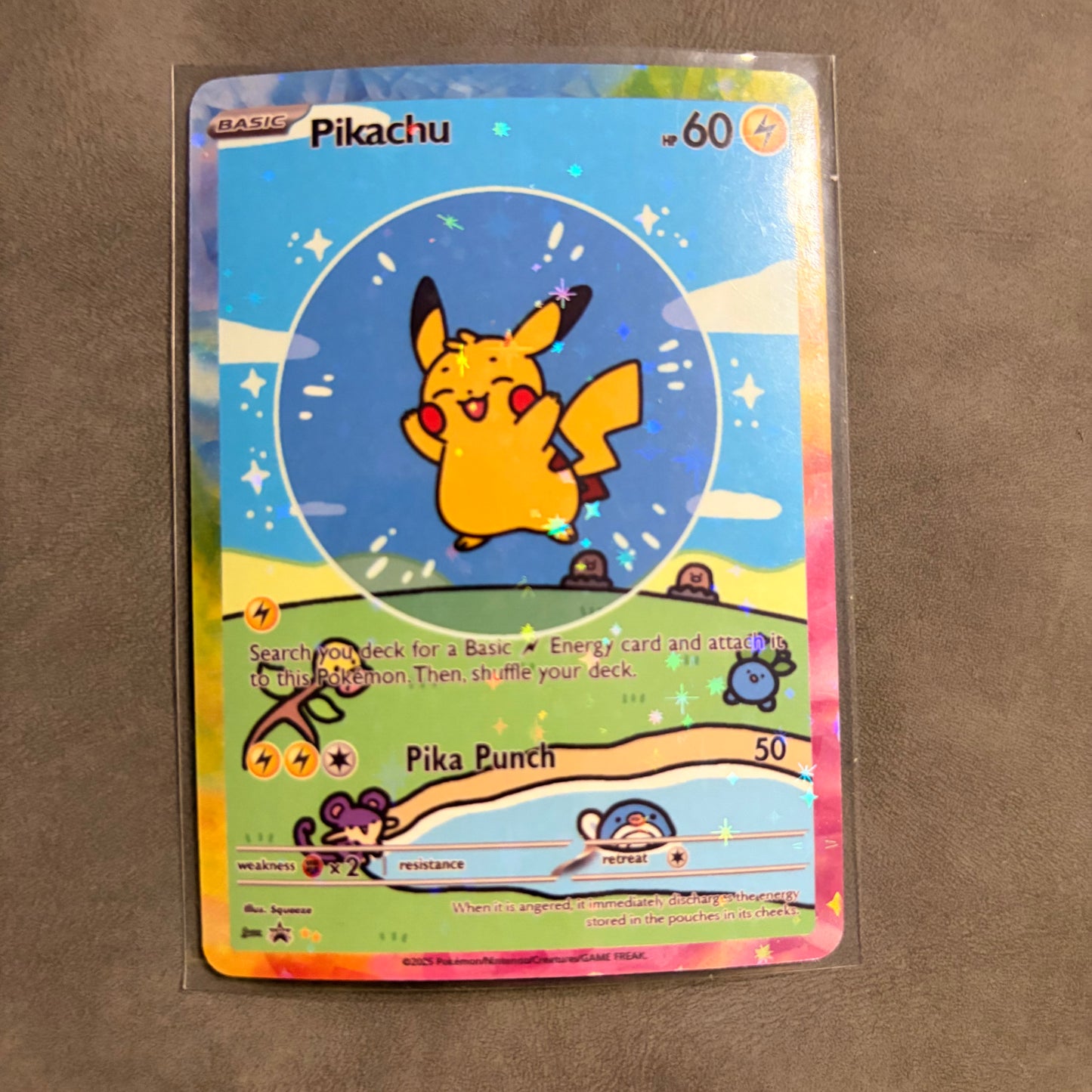 PIKACHU BUBBLE CUSTOM FANART HOLO CARD – UNOFFICIAL – NM