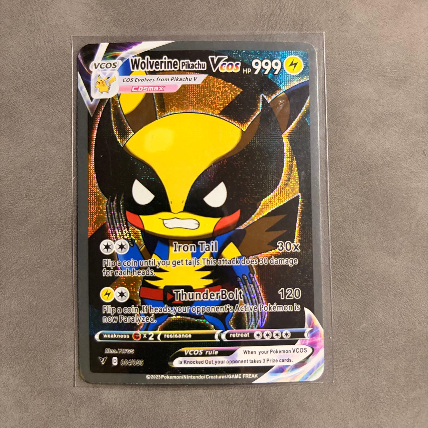 WOLVERINE PIKACHU CUSTOM FANART HOLO CARD – UNOFFICIAL – NM