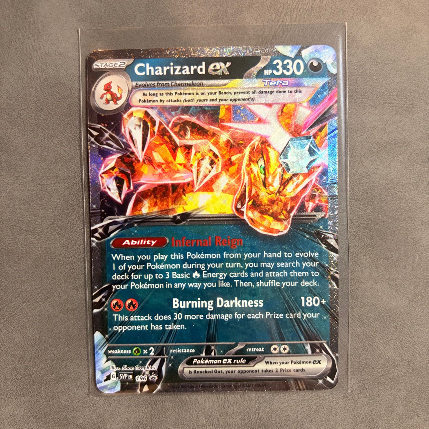 CHARIZARD EX SVP 196 – BLACK STAR PROMO – TERA HOLO – NM