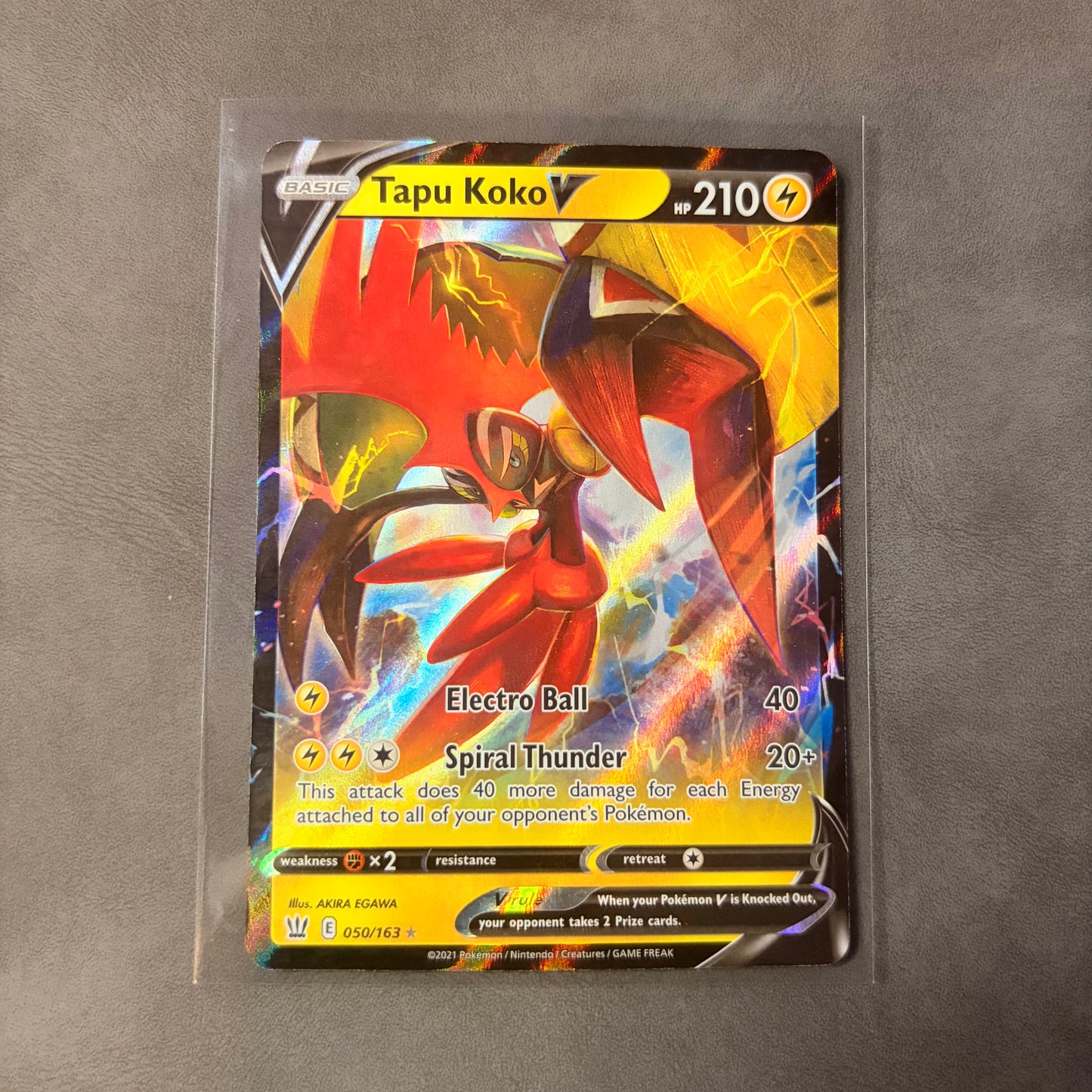 TAPU KOKO V 050/163 – BATTLE STYLES – ULTRA RARE HOLO POKEMON CARD