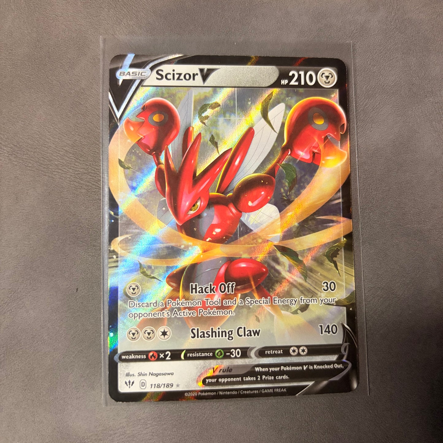SCIZOR V 118/189 – DARKNESS ABLAZE – ULTRA RARE HOLO POKEMON CARD
