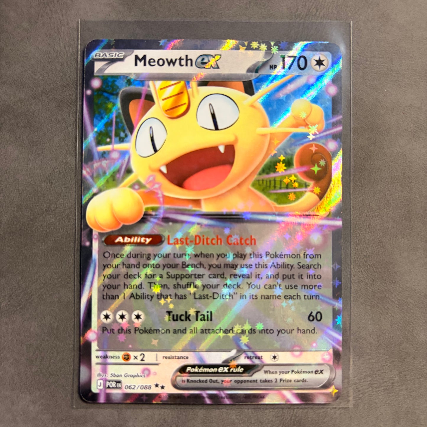 MEOWTH EX 062/088 PERFECT ORDER DOUBLE RARE HOLO NM