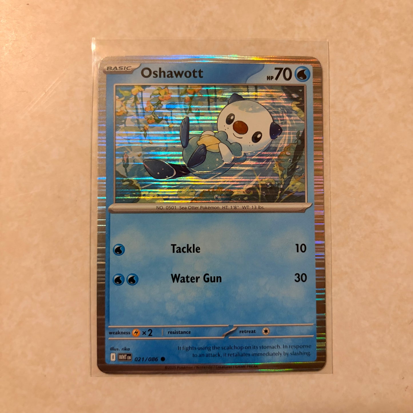 OSHAWOTT 021/086 – WHITE FLARE – REVERSE HOLO