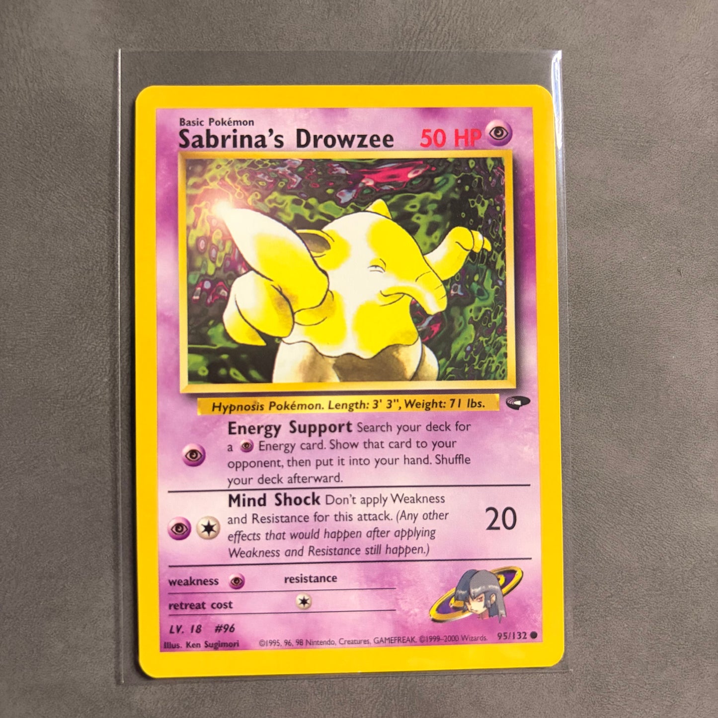 SABRINA’S DROWZEE 95/132 – GYM CHALLENGE UNLIMITED – 2000 – NM /AC