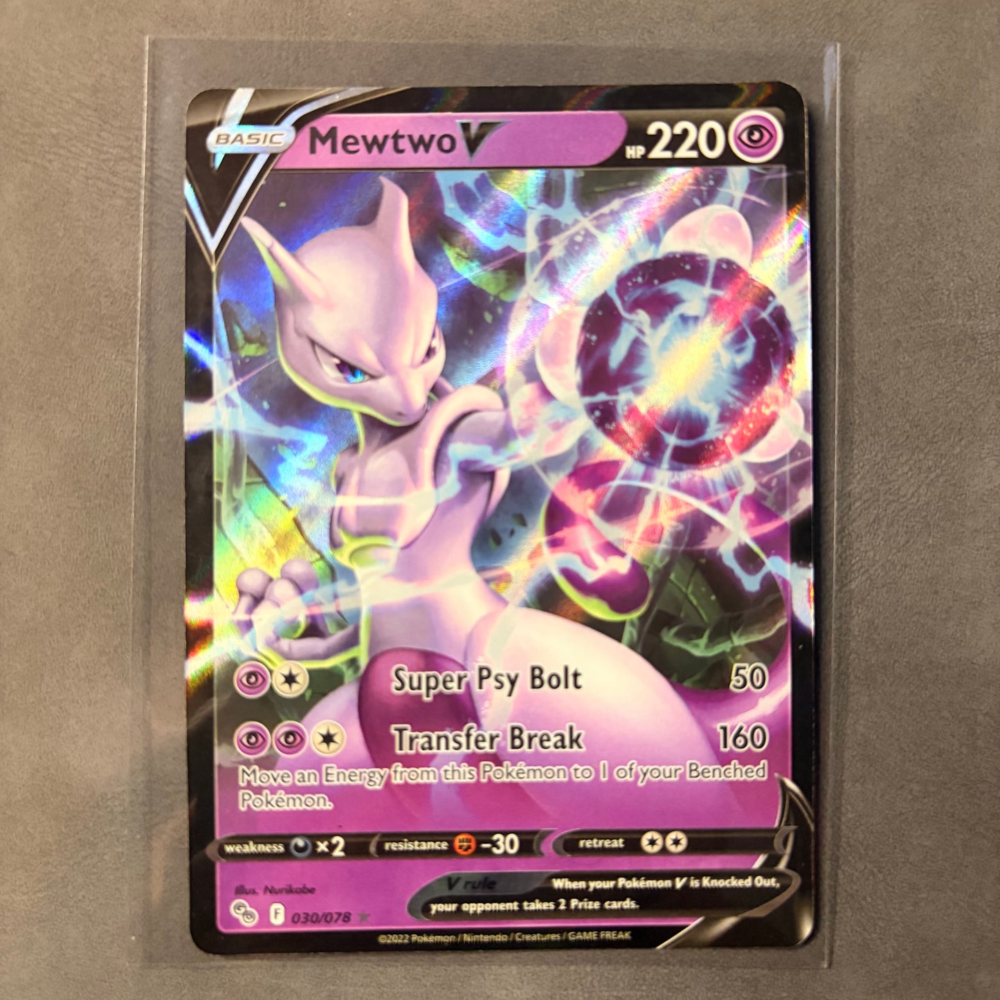 MEWTWO V 030/078 – POKÉMON GO ULTRA RARE FULL ART HOLO