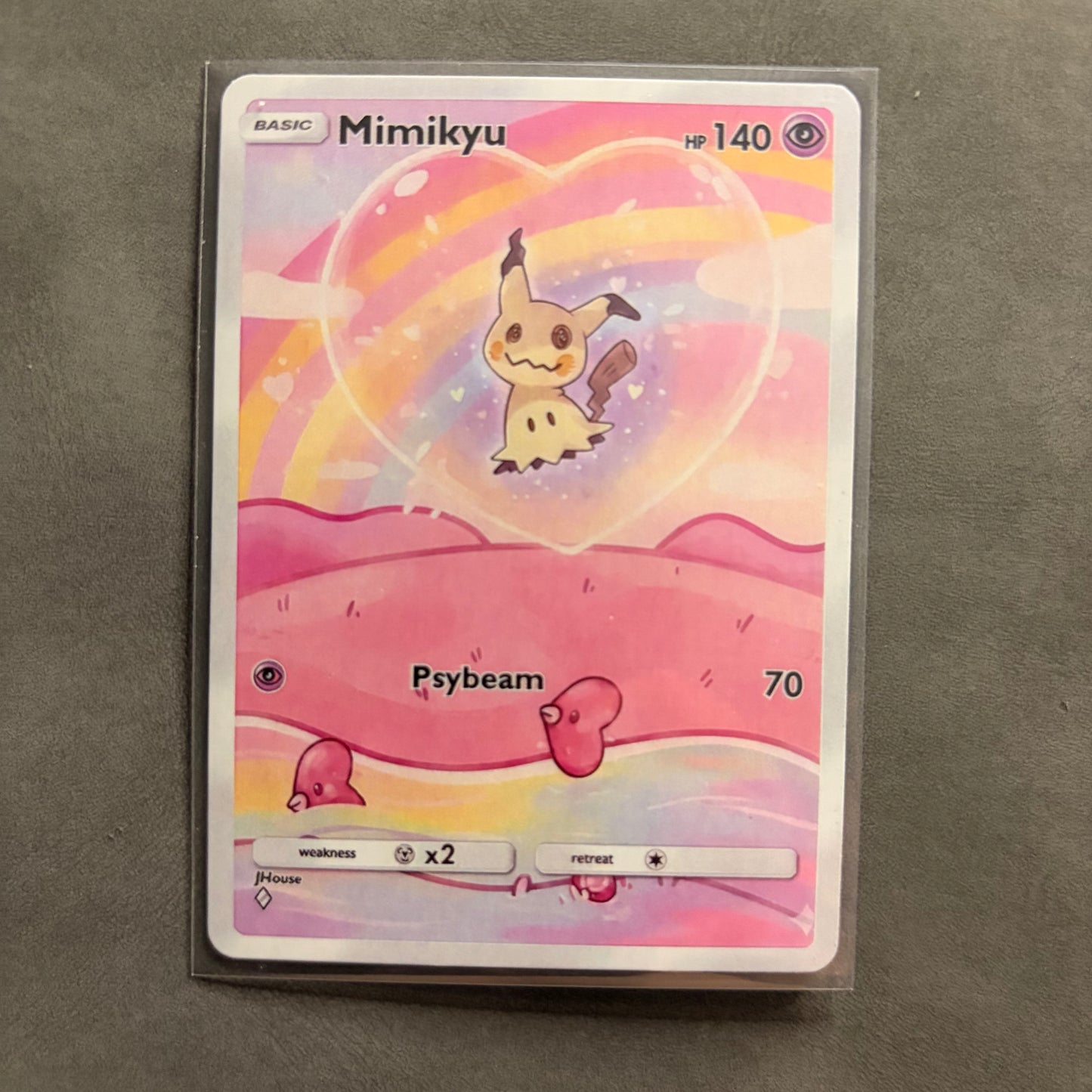 MIMIKYU HEART BUBBLE CUSTOM FANART CARD – UNOFFICIAL – NM