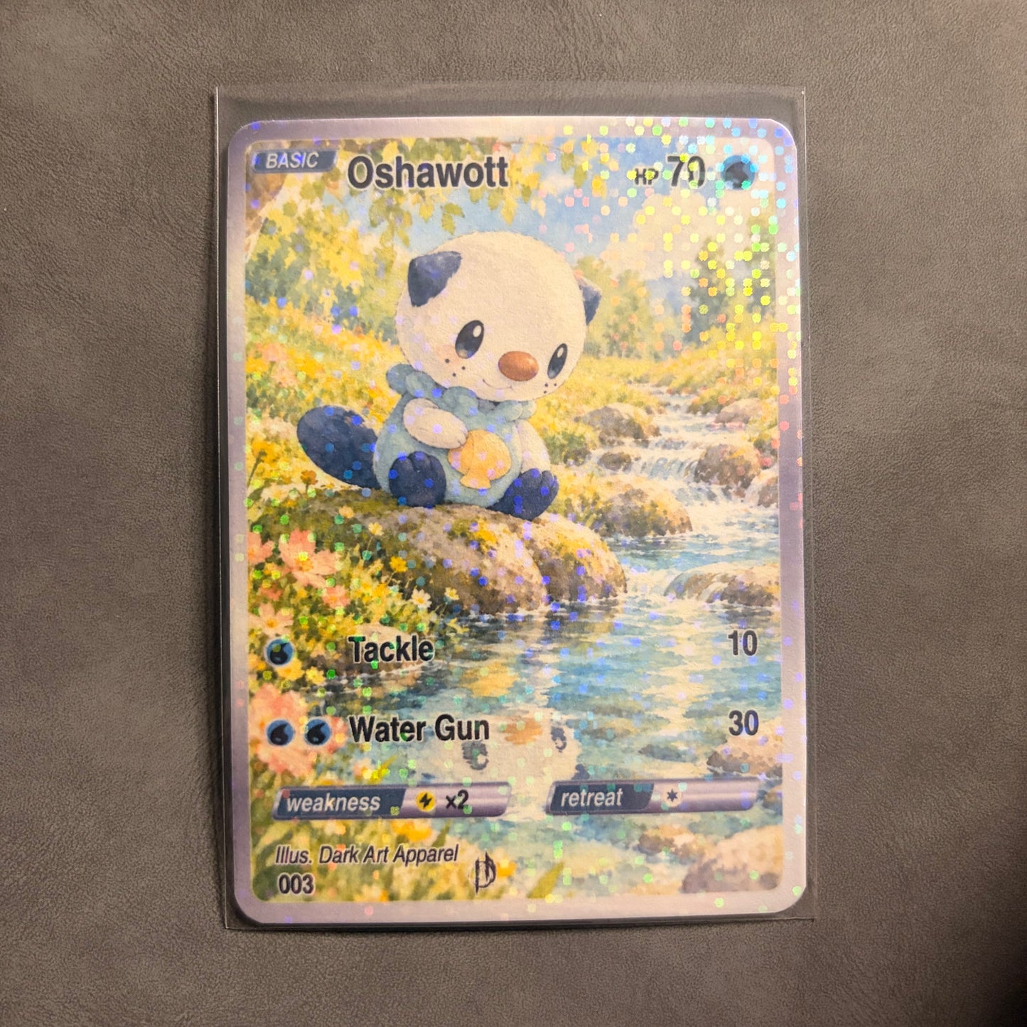 OSHAWOTT 003 WILDFLOWER STREAM HOLO FANART CARD DAA EXCLUSIVE NM