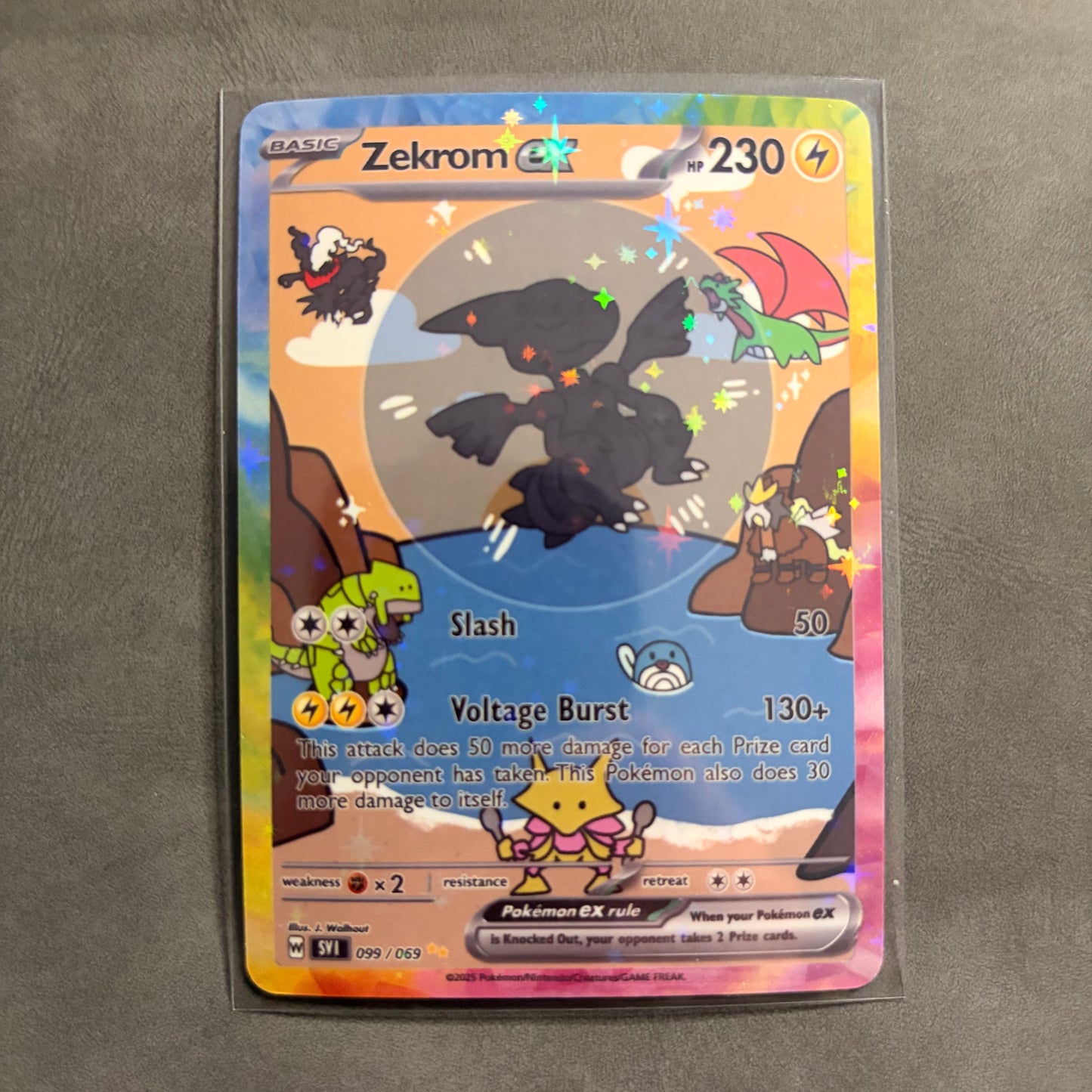 ZEKROM EX BUBBLE HOLO CUSTOM FANART CARD NM