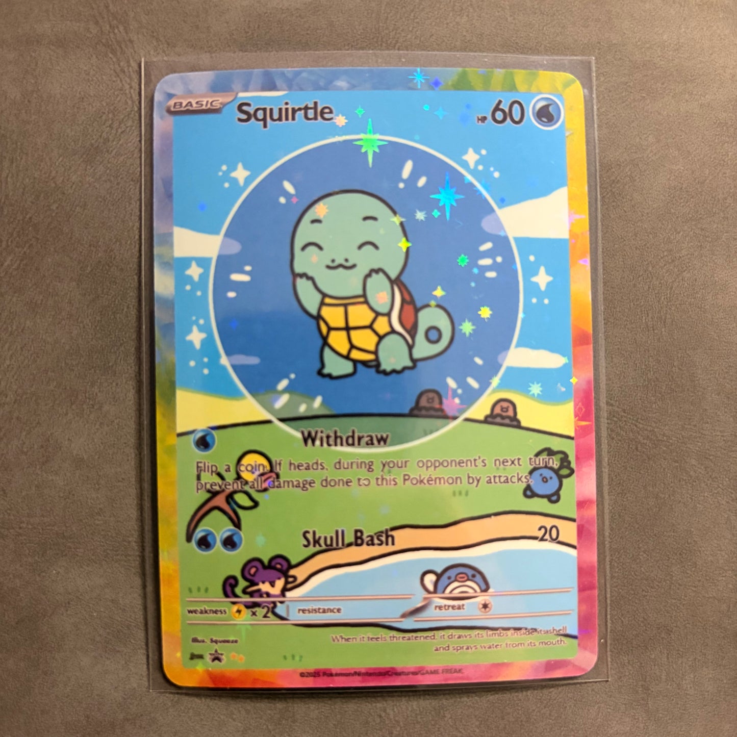 SQUIRTLE BUBBLE HOLO CUSTOM FANART CARD NM