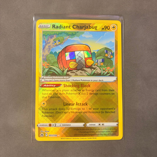 RADIANT CHARJABUG 051/159 – CROWN ZENITH – RADIANT RARE HOLO POKÉMON CARD