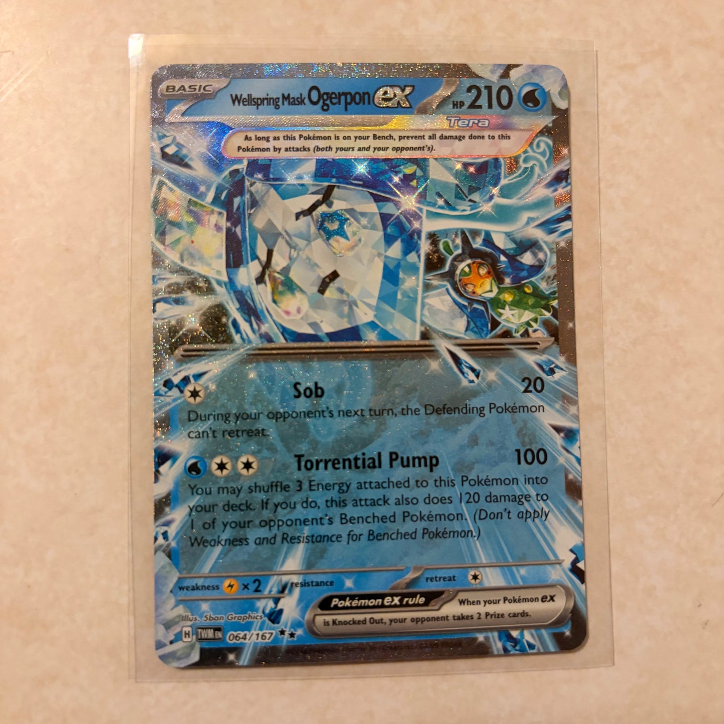 WELLSPRING MASK OGERPON EX 064/167 – TWILIGHT MASQUERADE – DOUBLE RARE HOLO