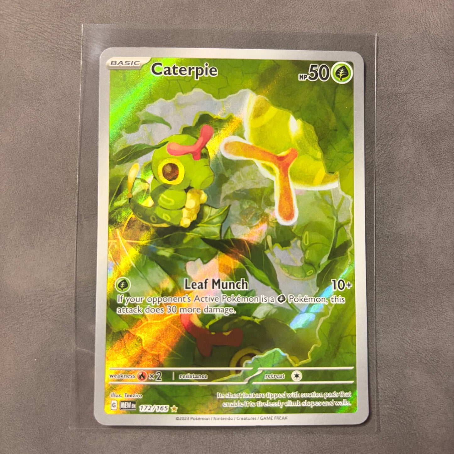 CATERPIE 172/165 – SCARLET & VIOLET 151 ILLUSTRATION RARE FULL ART HOLO