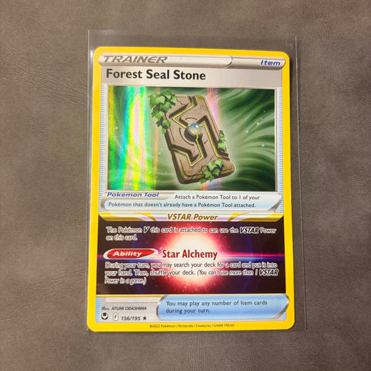 FOREST SEAL STONE 156/195 – SILVER TEMPEST – HOLO RARE POKÉMON TRAINER CARD