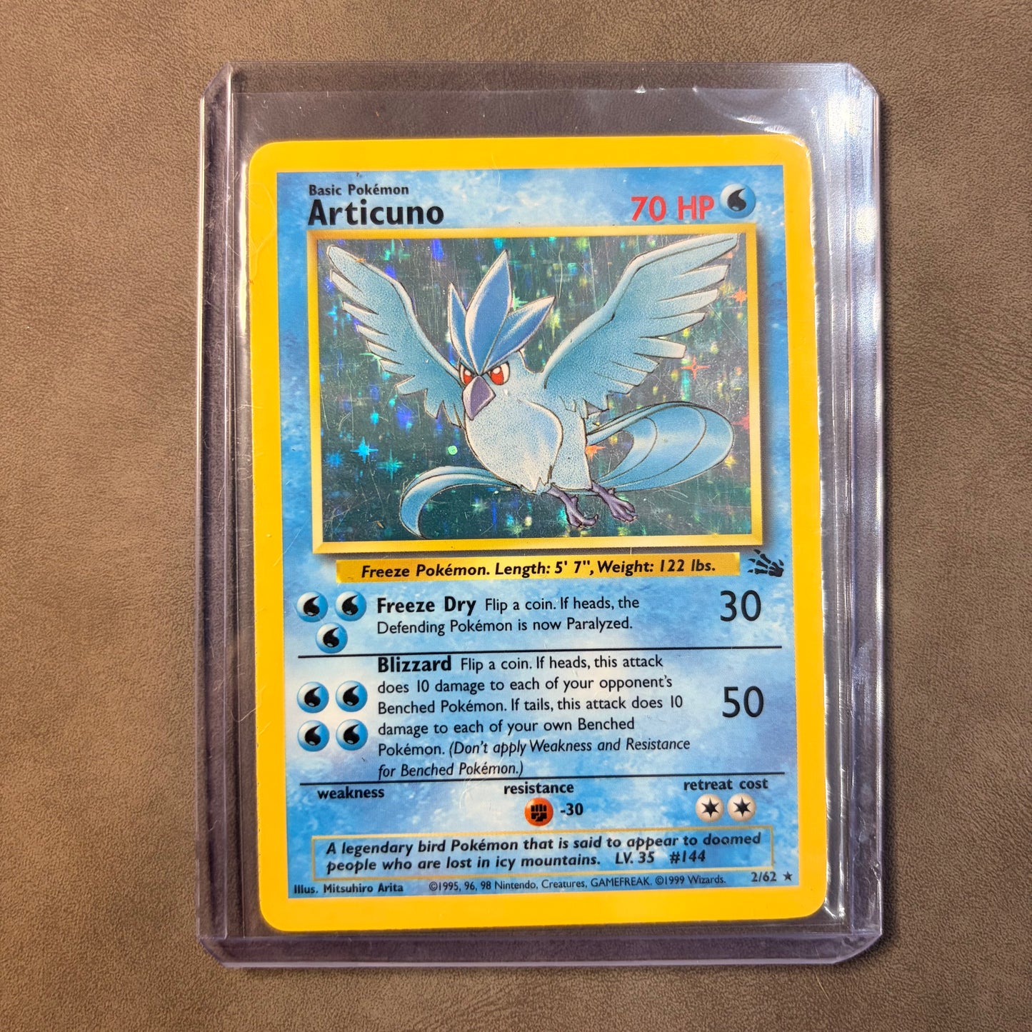 ARTICUNO 2/62 HOLO RARE – FOSSIL UNLIMITED – 1999 POKÉMON – MP / AC