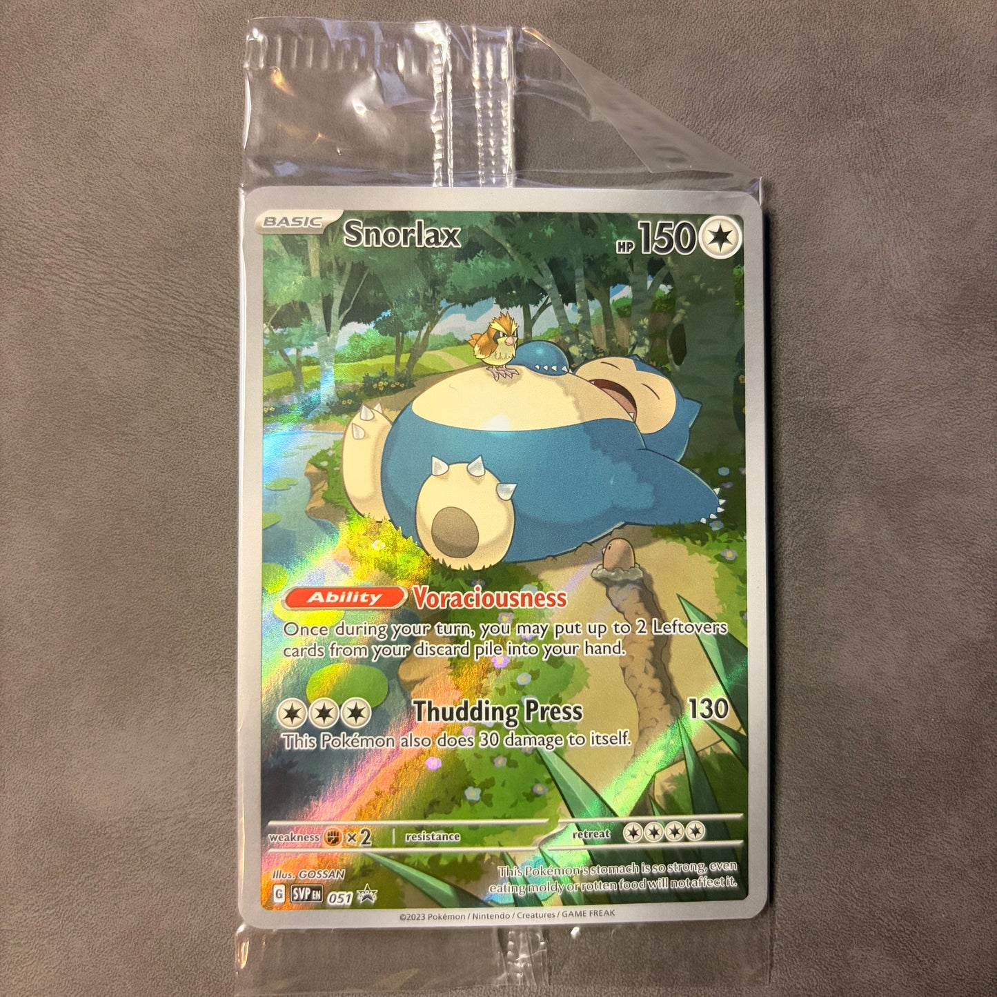 SNORLAX 051 – SCARLET & VIOLET 151 ETB BLACK STAR PROMO – HOLO POKÉMON CARD SEALED