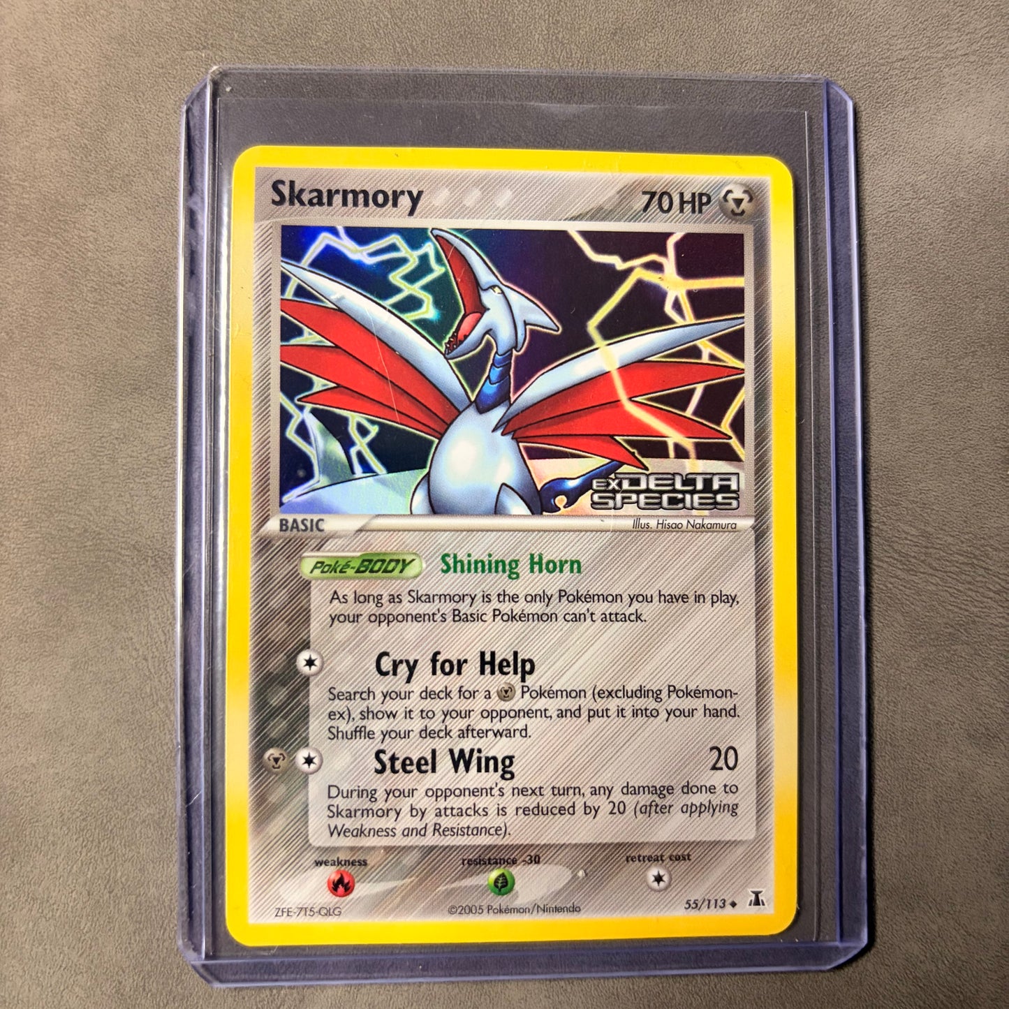 SKARMORY 55/113 STAMPED REVERSE HOLO – EX DELTA SPECIES – NM / AC
