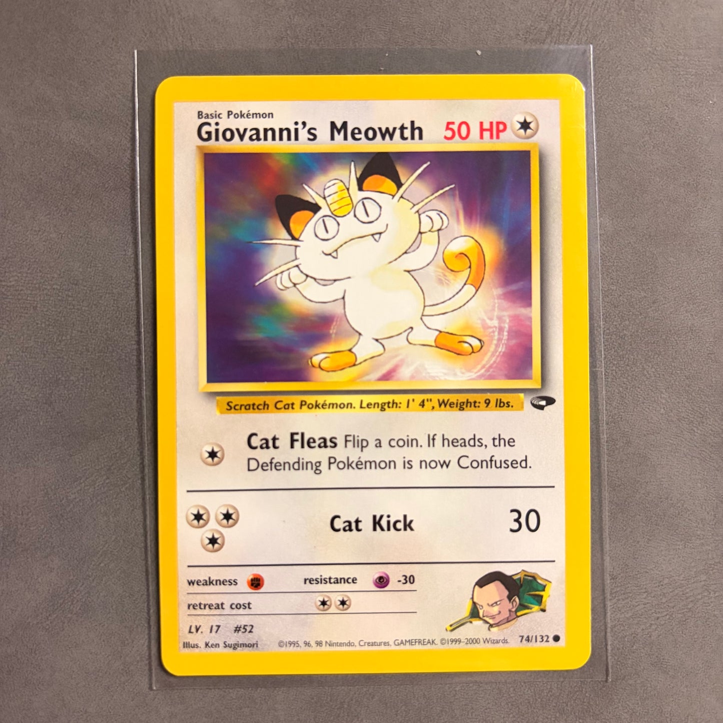 GIOVANNI’S MEOWTH 74/132 GYM CHALLENGE UNLIMITED NON-HOLO NM / AC