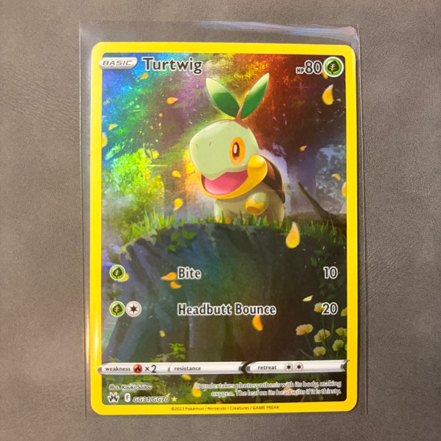 TURTWIG GG31/GG70 – CROWN ZENITH GALARIAN GALLERY – FULL ART POKÉMON CARD