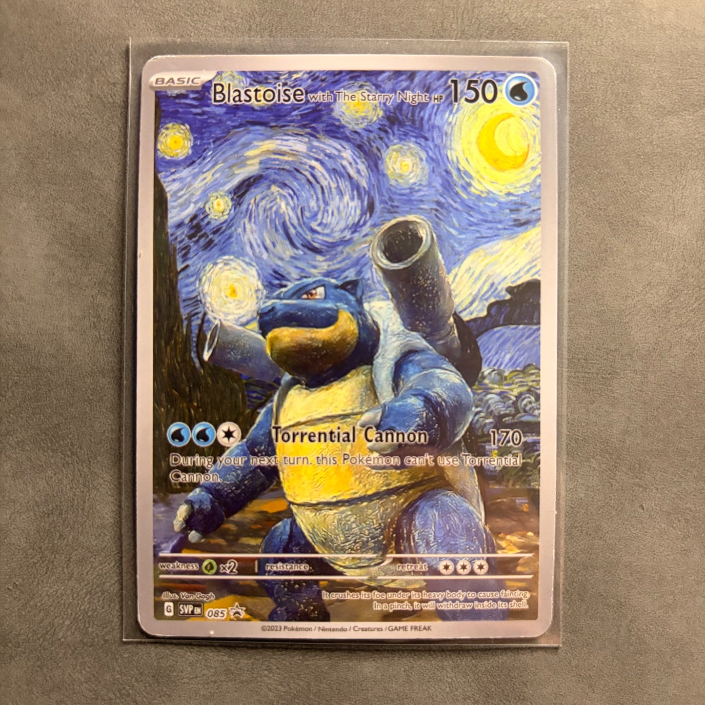 BLASTOISE STARRY NIGHT FAN ART CUSTOM COLLECTIBLE CARD NM