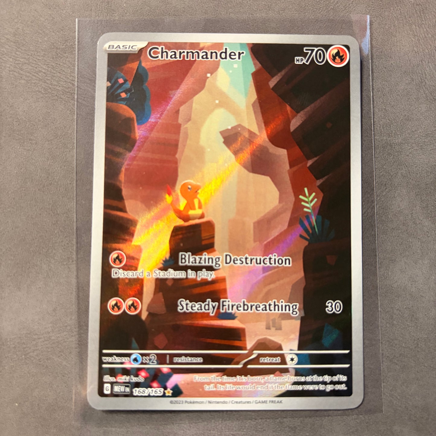 CHARMANDER 168/165 – POKÉMON 151 ILLUSTRATION RARE FULL ART HOLO