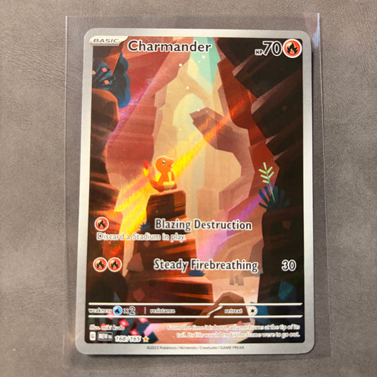 CHARMANDER 168/165 – POKÉMON 151 ILLUSTRATION RARE FULL ART HOLO