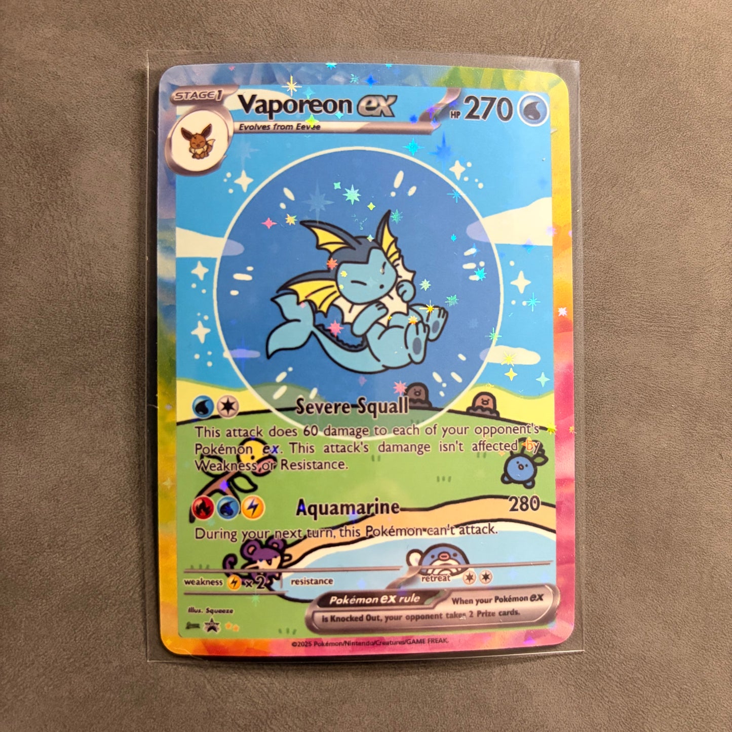 VAPOREON EX BUBBLE FAN ART CUSTOM HOLO COLLECTIBLE CARD NM