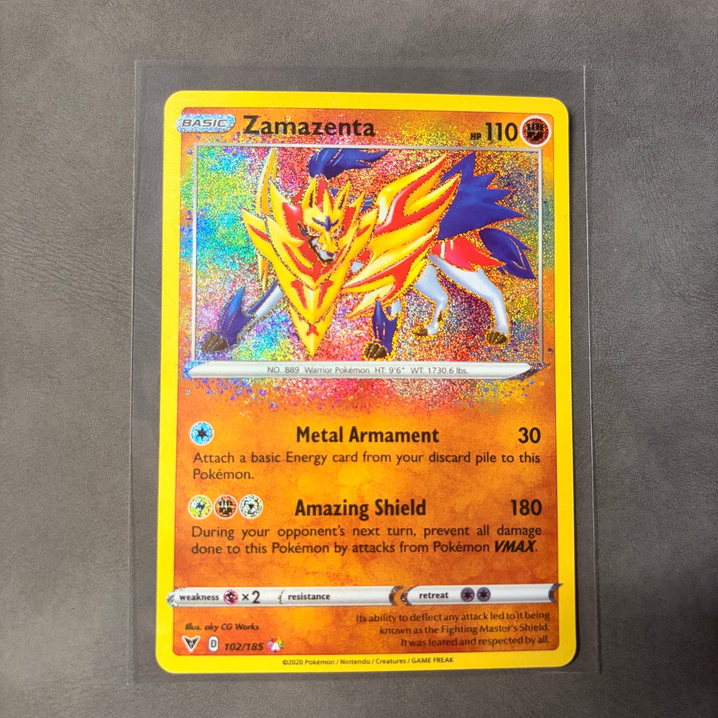 ZAMAZENTA 102/185 – VIVID VOLTAGE – AMAZING RARE HOLO – POKÉMON TCG