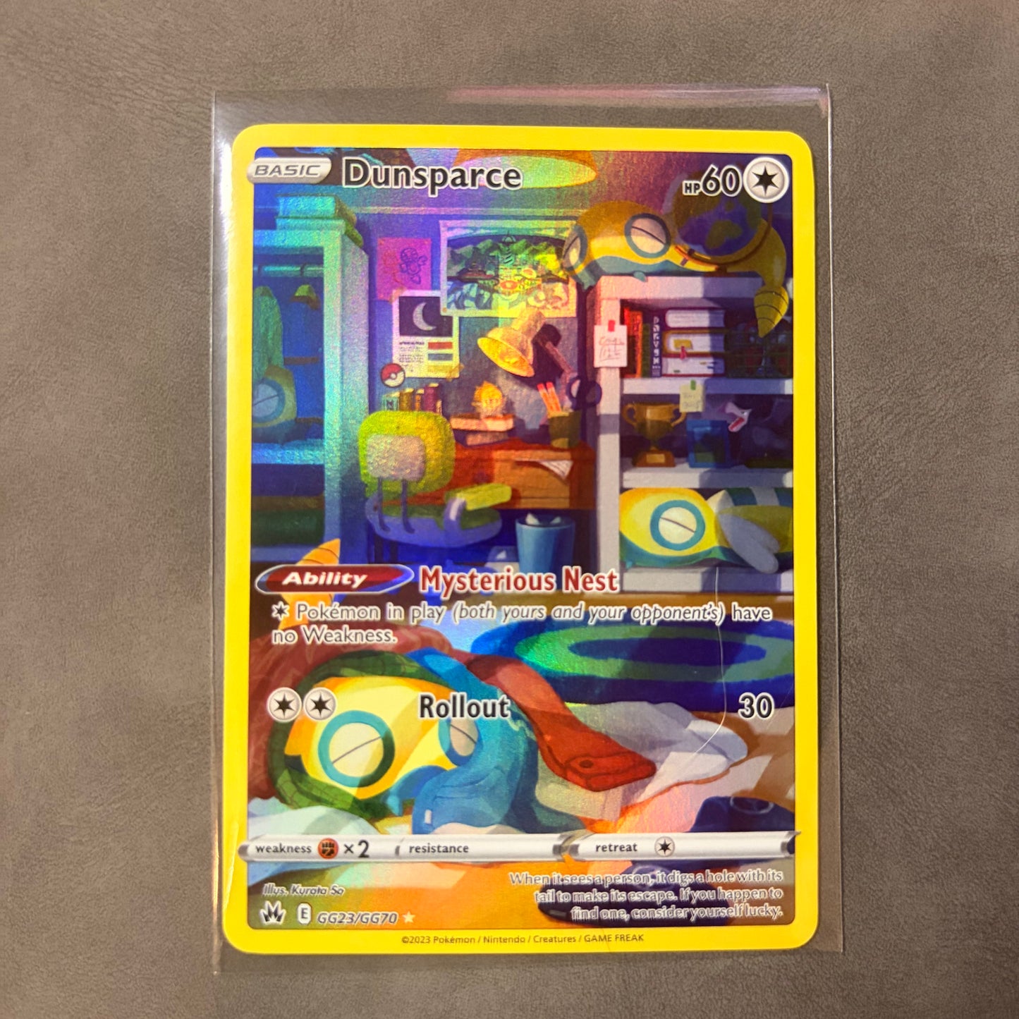 DUNSPARCE GG23/GG70 – CROWN ZENITH GALARIAN GALLERY – FULL ART HOLO POKÉMON CARD