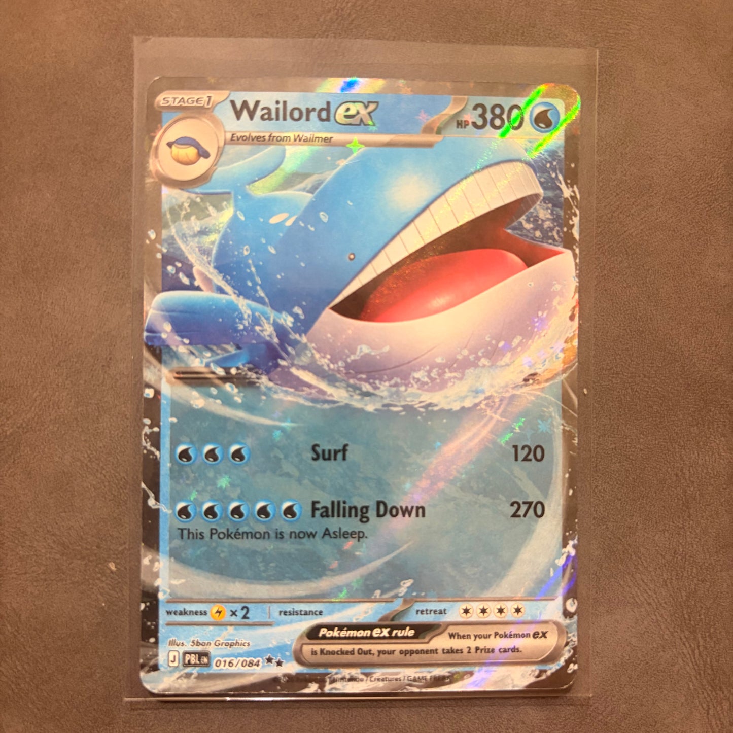 WAILORD EX 016/084 – PITCH BLACK – DOUBLE RARE HOLO