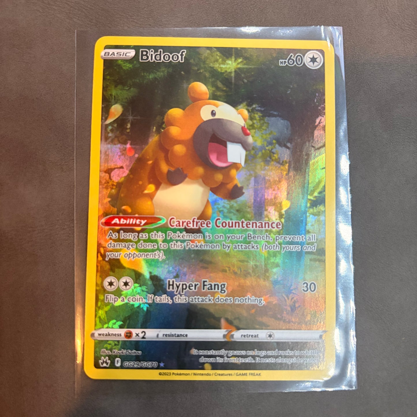 BIDOOF GG29/GG70 – CROWN ZENITH GALARIAN GALLERY FULL ART HOLO