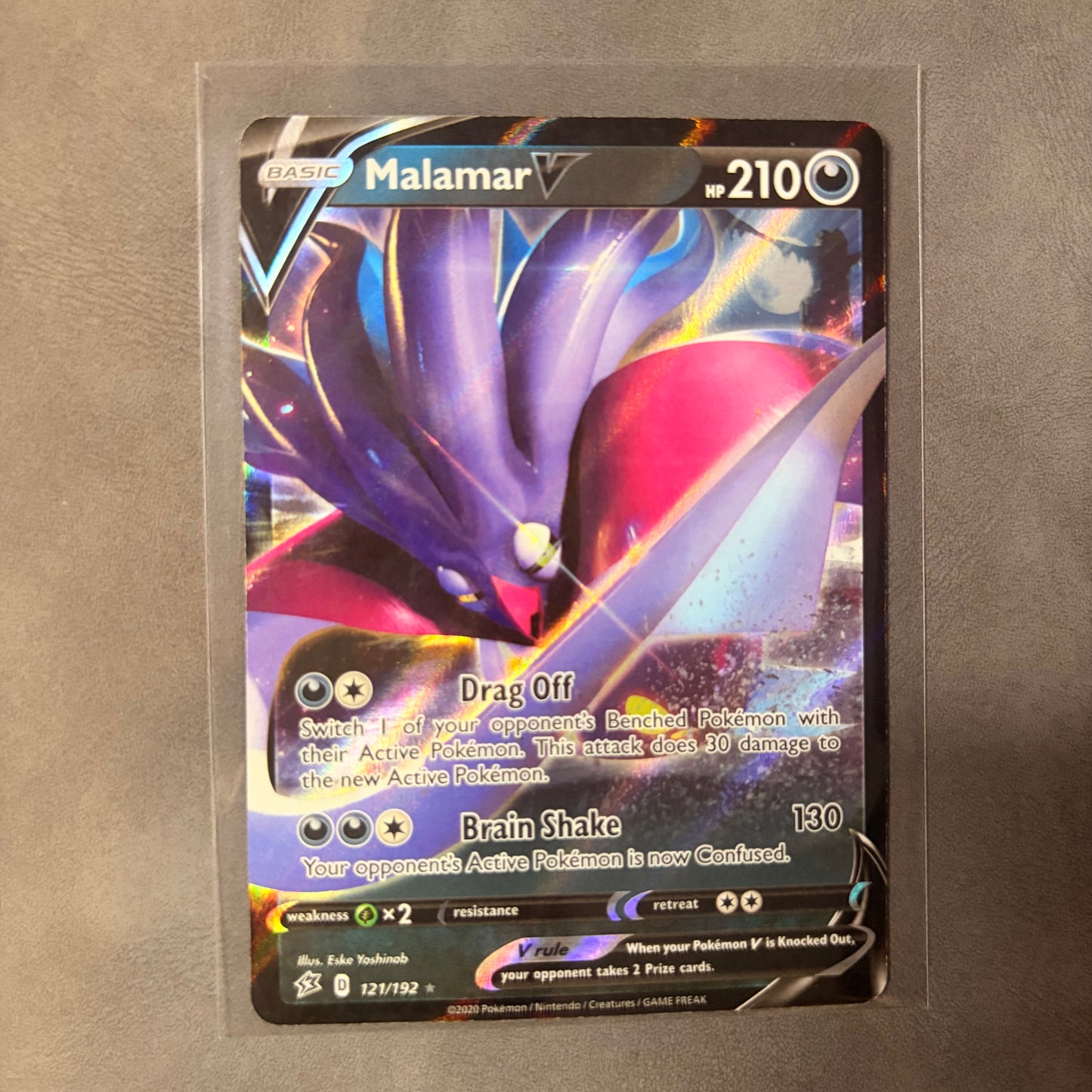 MALAMAR V 121/192 – REBEL CLASH – ULTRA RARE HOLO POKEMON CARD