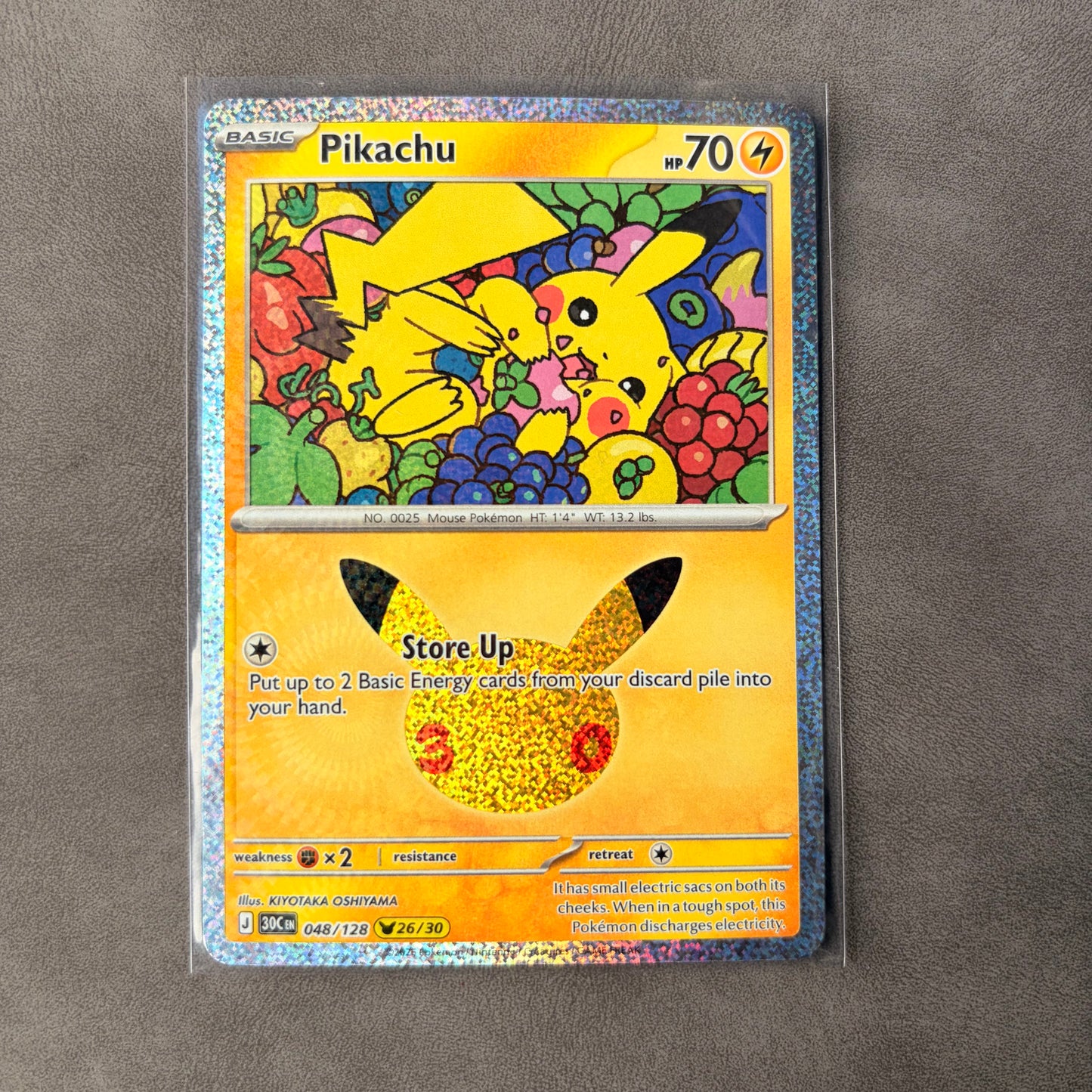 PIKACHU 048/128 HOLO – 30TH CELEBRATION – 26/30 – ENGLISH
