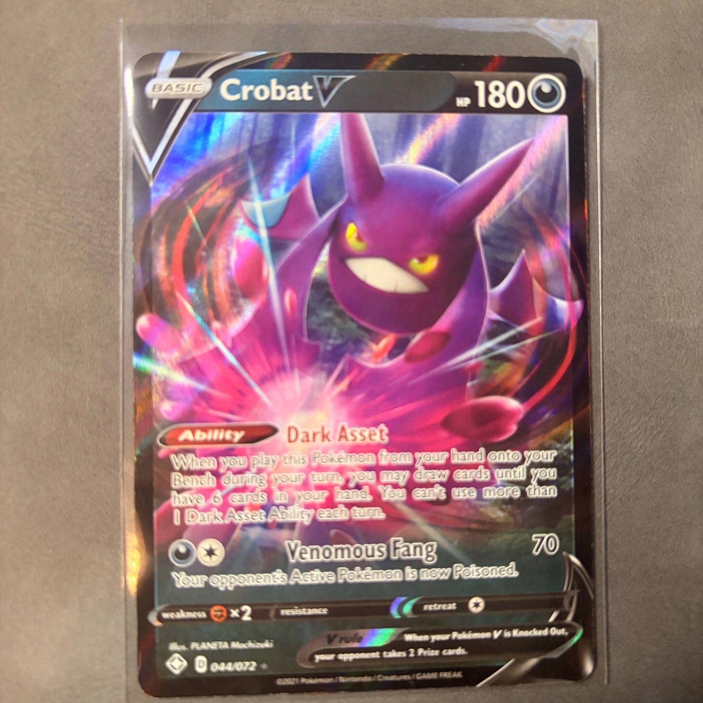 CROBAT V 044/072 – SHINING FATES – ULTRA RARE HOLO POKÉMON CARD
