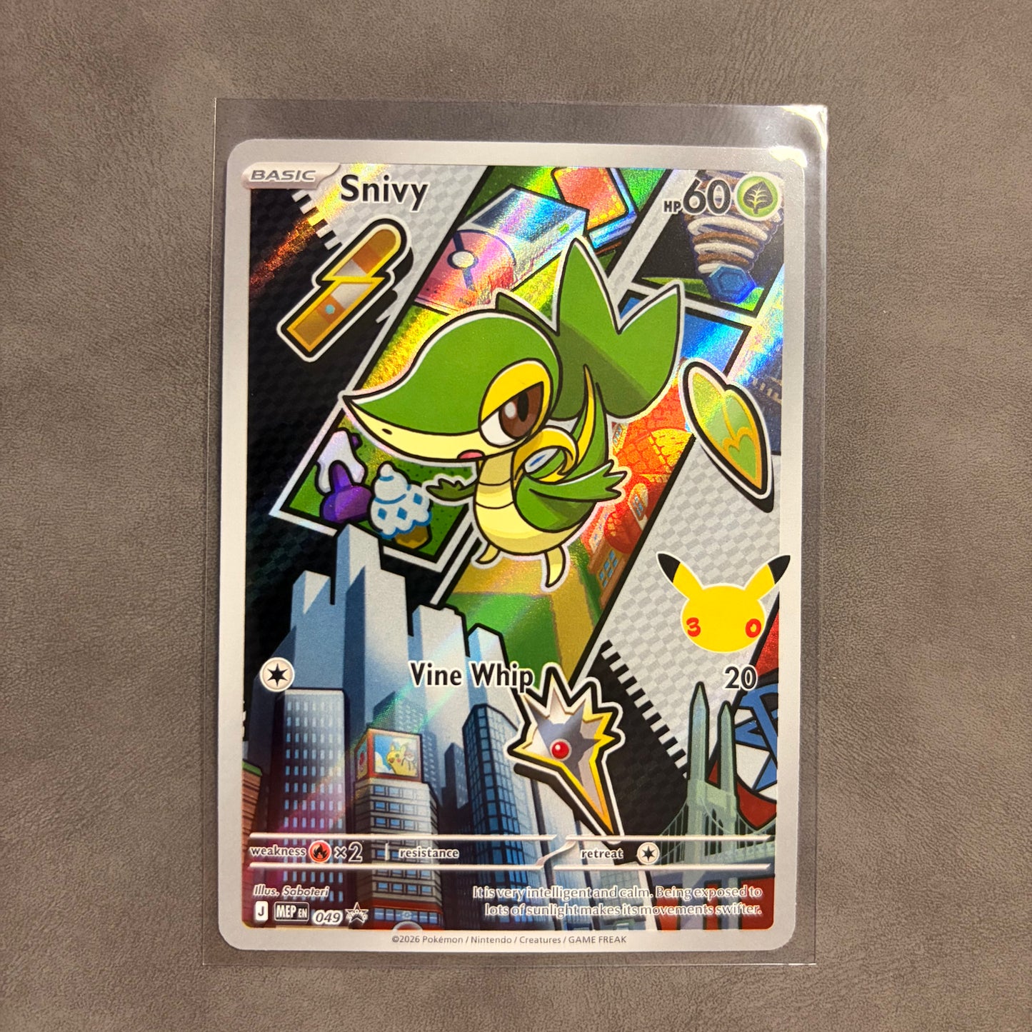 SNIVY 049 MEP FIRST PARTNER ILLUSTRATION 30TH ANNIVERSARY HOLO PROMO NM