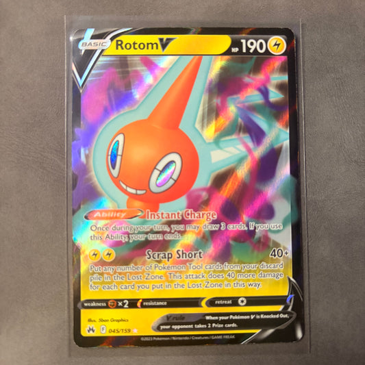ROTOM V 045/159 – CROWN ZENITH – ULTRA RARE HOLO POKÉMON CARD